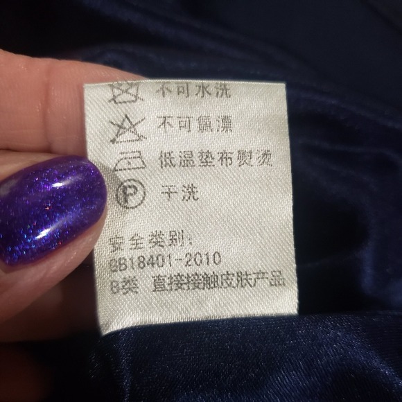 Chezcoco Midi Ruffled Dress Womens Navy Blue L V Neck Flutter Sleeve Soft Bow - Picture 8 of 11